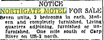 North Gate Motel (North-Gate Motel) - Sept 1961 For Sale